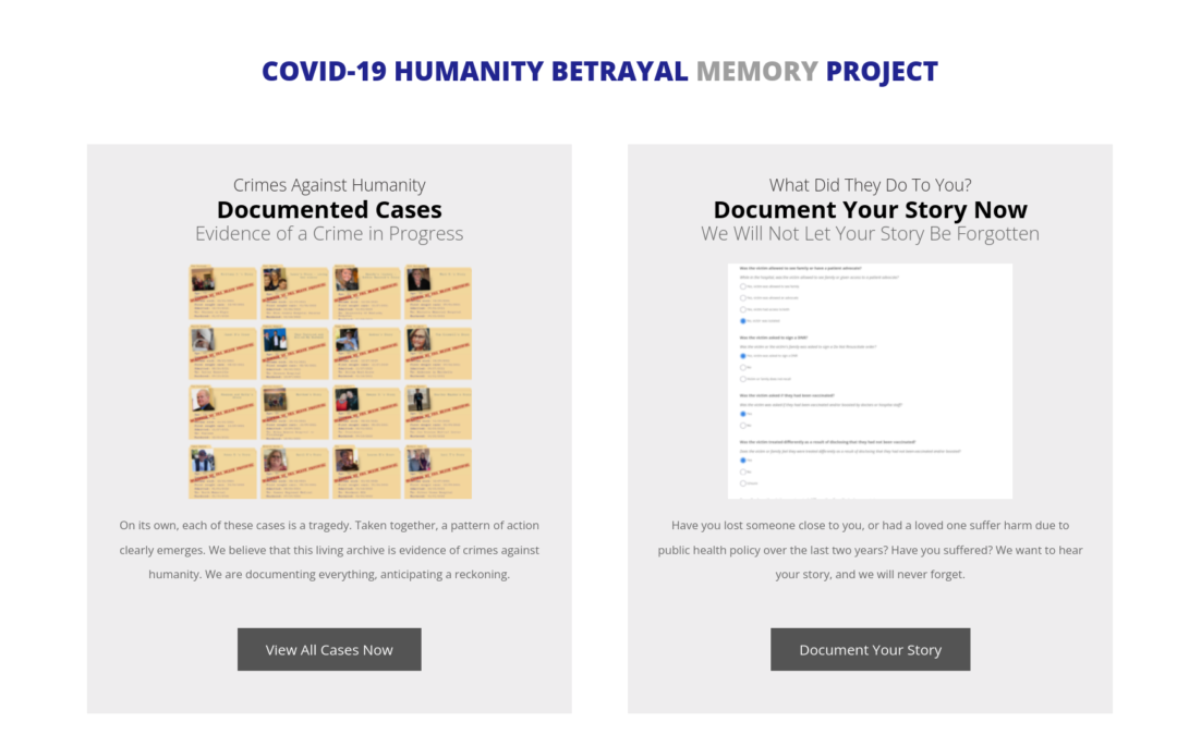 COVID-19 Humanity Betrayal Memory Project