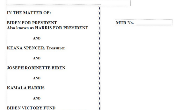 FormerFeds Files FEC Complaint Against Joe Biden, Kamala Harris, and Their Campaign Committees